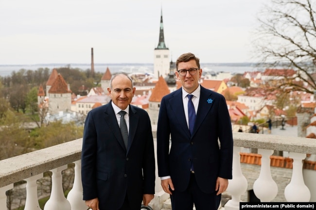 Нікол Пашинян, прем'єр-міністр Вірменії, та Крістен Міхал, прем'єр-міністр Естонії. Таллін, 28 квітня 2025 року