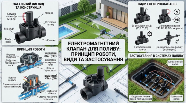 Електромагнітний клапан для поливу: принцип роботи, види та застосування