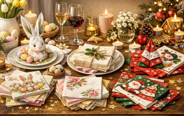 Праздничные салфетки для красивой сервировки стола