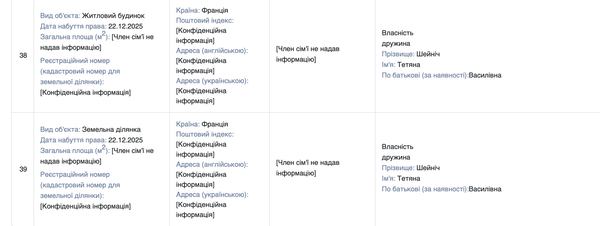 Скриншот декларації нардепа Костянтина Бондарєва